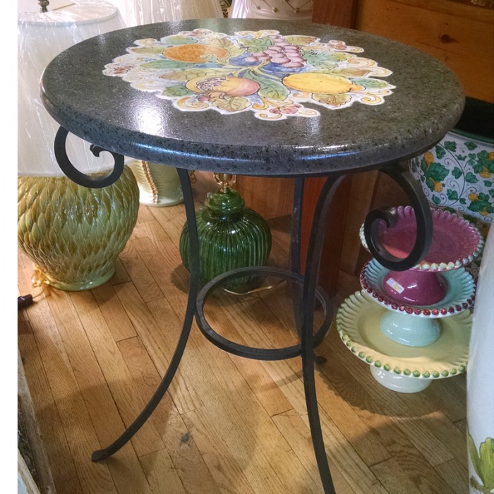 20'' Italian Volcanic Table - Mixed Fruit on Stone - Image 3