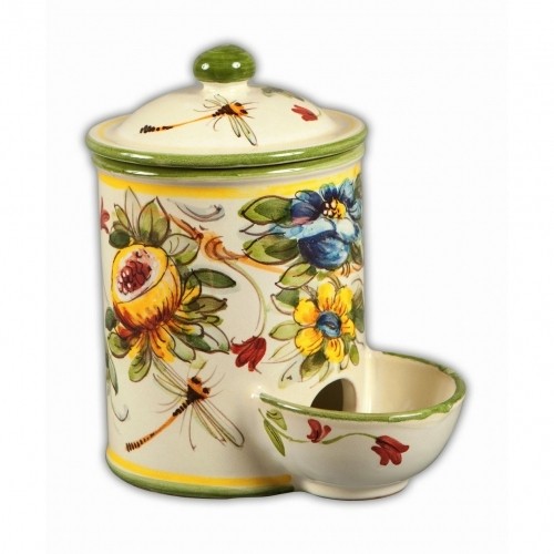 Toscana Fiori Salt Container with Pinch Well