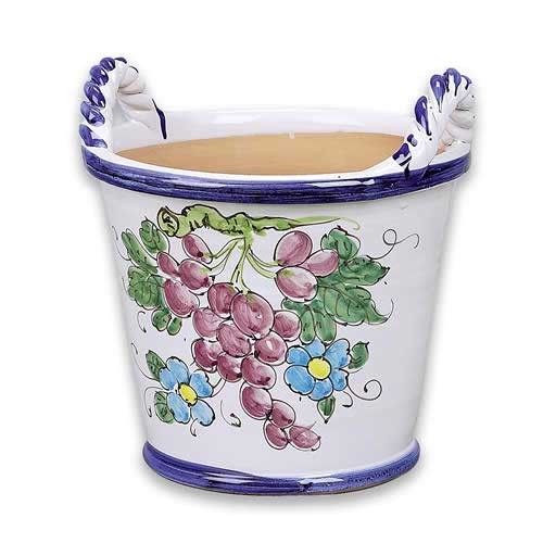 Medium Handled Flowerpot - Grapes