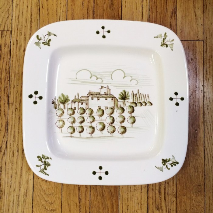 Tuscan Scene Handpainted Plate - Orchard
