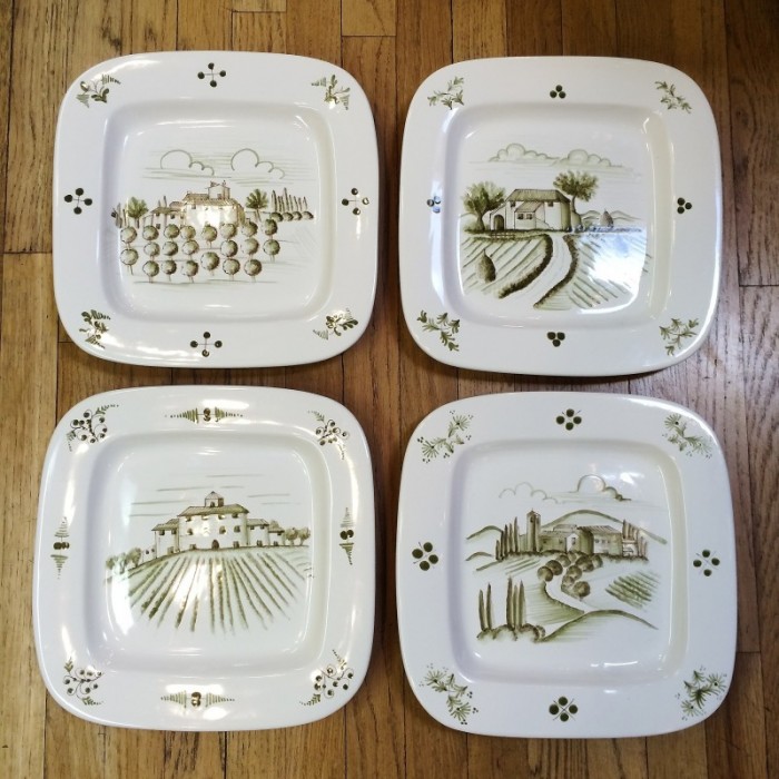 Tuscan Scene Handpainted Plate - Orchard - Image 2