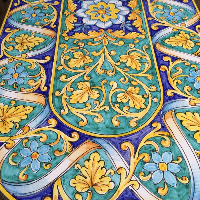 55'' x 27.5" Italian Volcanic Table - Full Leaf Oval - Image 2