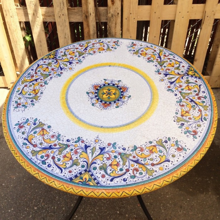 31.5″ Italian Stone Table – Deruta Firenze - Image 3