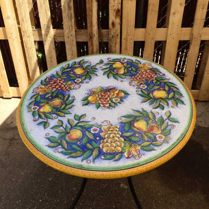 31.5″ Italian Stone Table – Deruta Bianco Fresco - Image 2