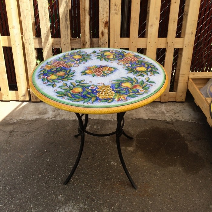 31.5″ Italian Stone Table – Deruta Bianco Fresco