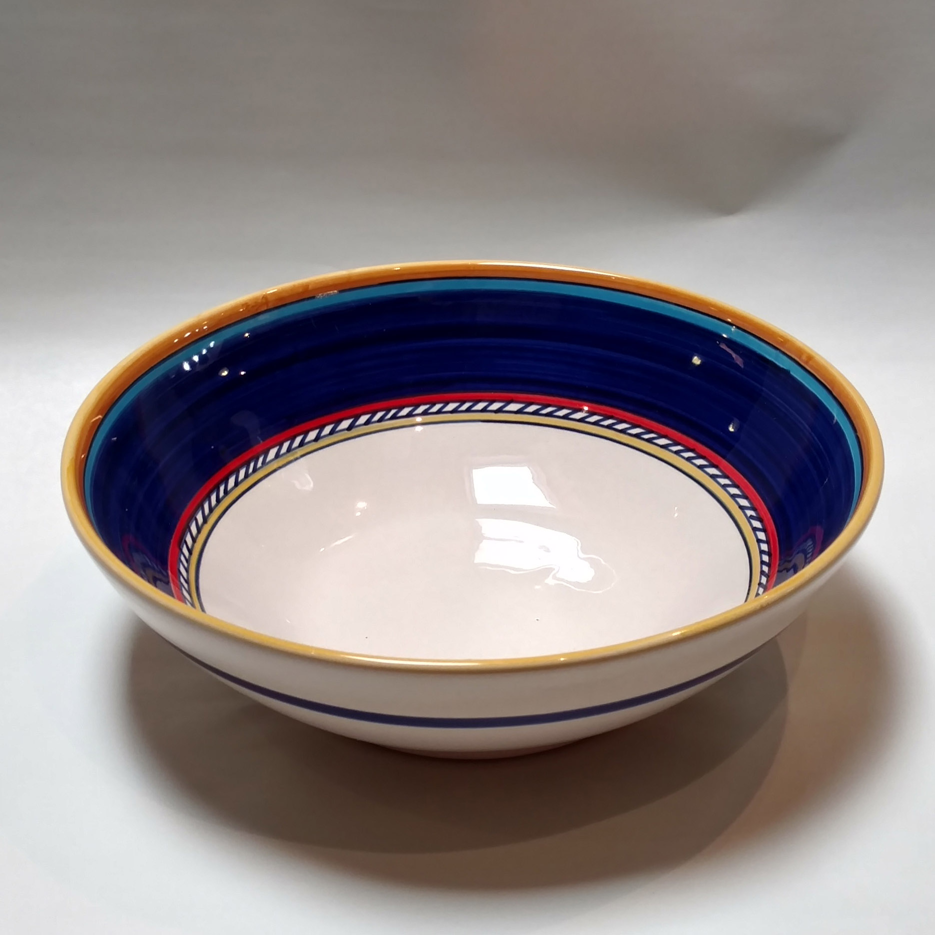 Geo Simple Blue Serving Bowl